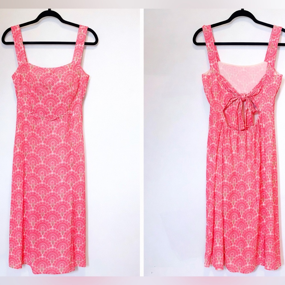 NWT NKN Nekane Geb Pink Boho Maxi Sundress Tie Back Open Back Size S